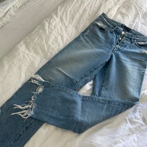 3X1 Boyfriend Distressed Cropped Jeans